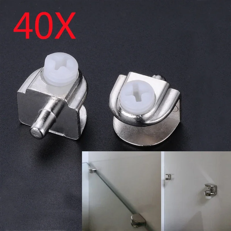

40 Pieces Glass Clamps Adjustable Shelves Holder Corner Bracket Clamp for 3-9mm Thickness Glass Clips Half Round Wholesale Lot