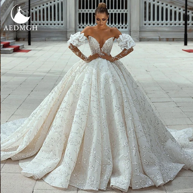Boho Princess A-Line Wedding Dresses V Neck Longue Long Lantern Sleeve Robe De Soiree Simple Beach Wedding Gown Vestidos De Noiv