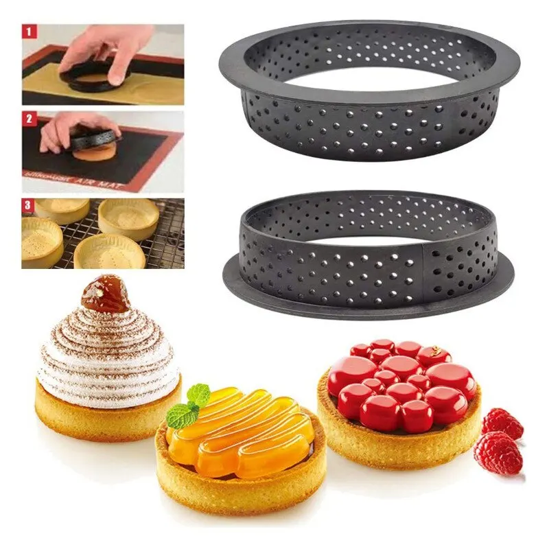 8pcs/set Cake Ring Mold Cutter French Cheese Mousse Cake Tower Ring Shape Oven Baking Tools Ring Kitchen Baking Tool Home Mold