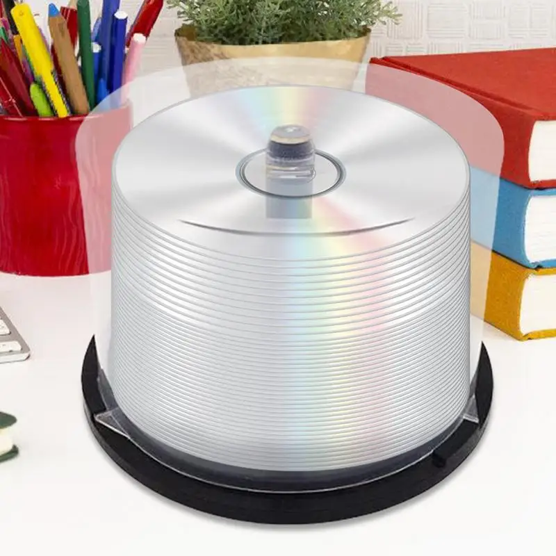 Empty DVD Cake Boxes Clear Column Empty DVD Storage Bucket With Black Spindle 50 Disc Capacity Storage Containers For Bar Home