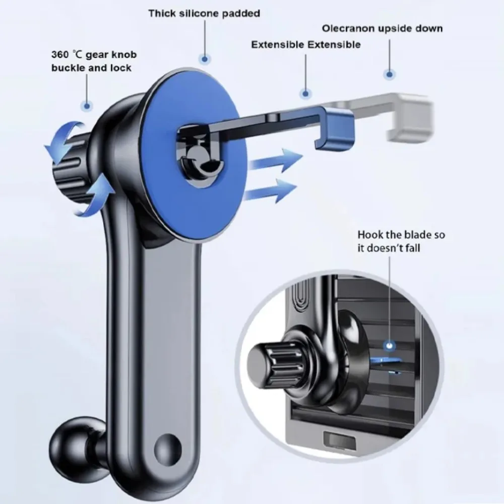 360 ° Zwaartekracht Auto Telefoonhouder Voor Universele Auto Telefoonhouder Zwaartekracht Stand Beugel Magnetische Ondersteuning Mobiele Auto Adapter Houder