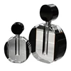 European Clear Black K9 Crystal Empty Perfume Bottle Oblate Shape Small Large For Home Tabletop Decoration Women Men Gifts 6