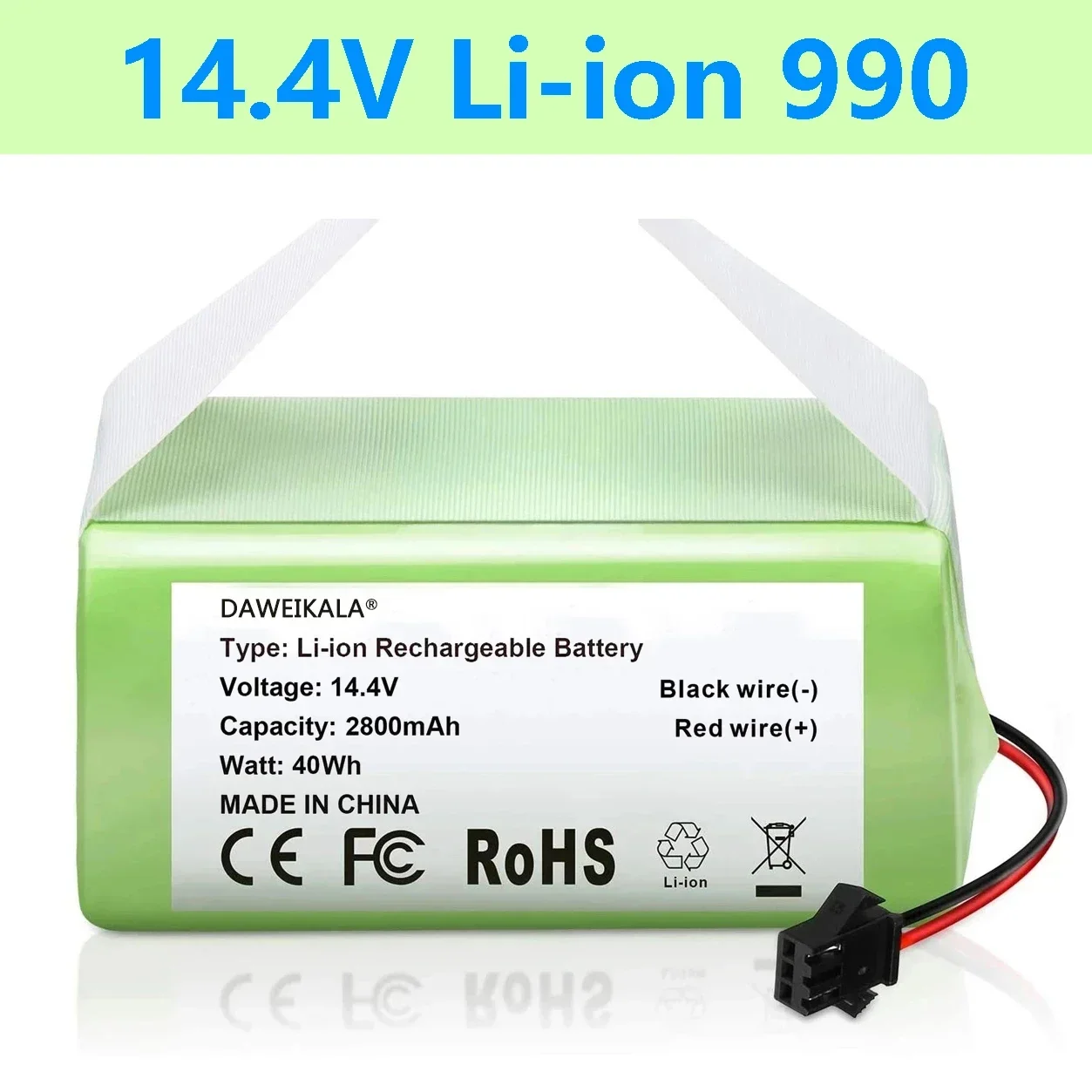 Rechargeable Vacuum Cleaner Battery 14.4V 3500mAh Li-ion for Conga 990 1090 Tesvor X500 Ecovacs Deebot N79 N79S DN622 Eufy RoboVac 11 11S 30