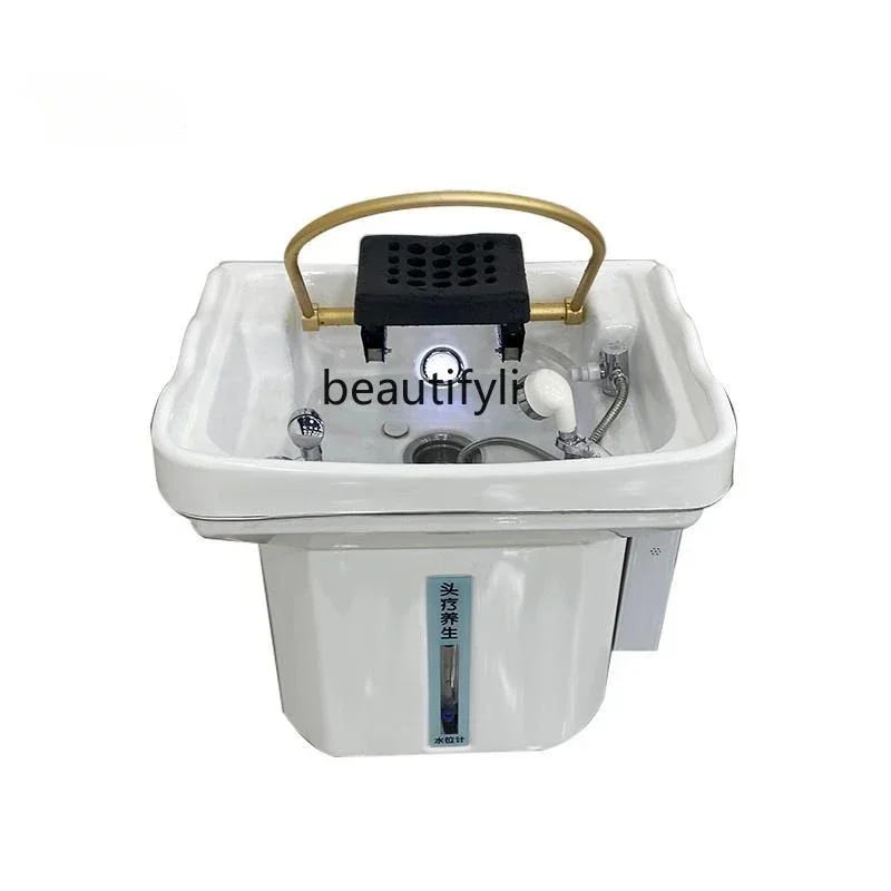 Movable Head Therapy Shampoo Basin Beauty Salon Special Water Storage Water Circulation Fumigation Shampoo Hair Care Shop Water