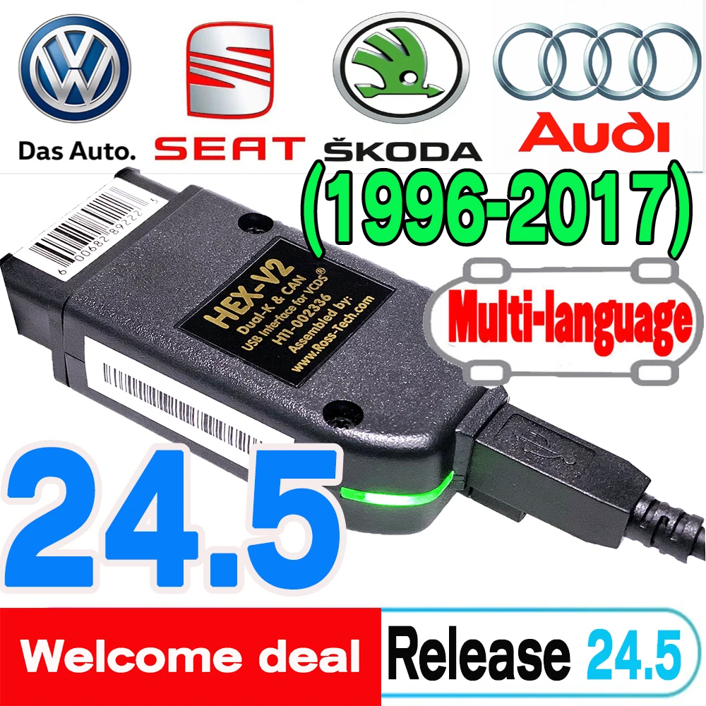 Обновление интерфейса Seat Hex 24,5 Vag Hex V2 ATMEGA162 Skoda VAG COM VW-AUDi FT232RQ VCDS VAGCOM Сканер диагностический тестер