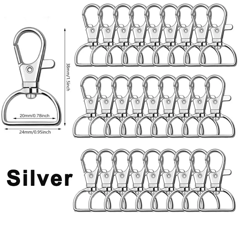 Multipack Swivel Clasps - Metal Lobster Claw Hooks for Crafts and DIY Projects