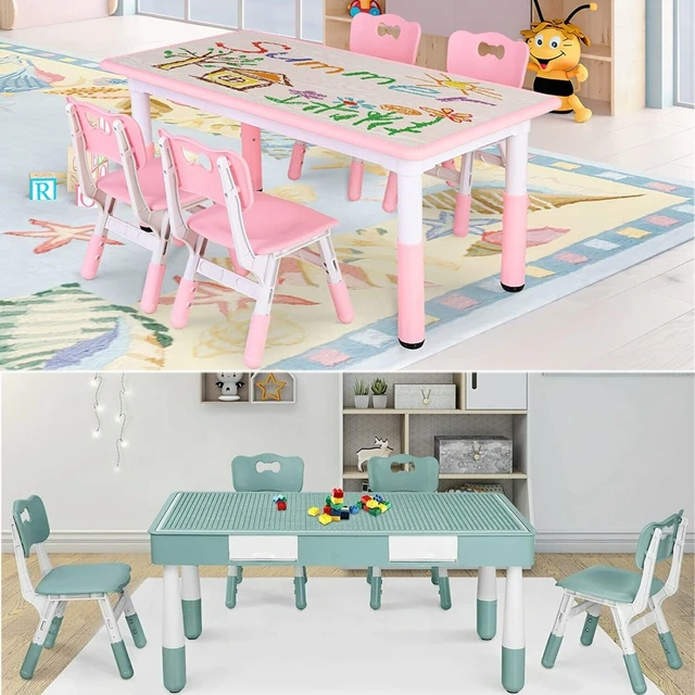 Height Adjustable Grow-With-Me Kids Table & Chairs | Storage