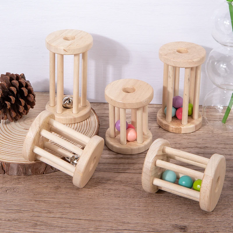 Montessori Baby Development Games of Children Girl 1 to 2 Years Wood Rattles Bell Color Early Educational Hearing Musical Toys 2