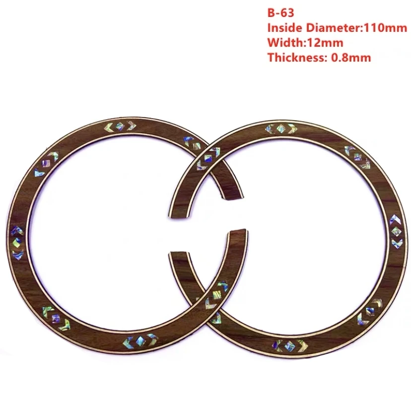

1x Acoustic Guitar Rosette Abalone shell Rosewood Inlay Sound Hole Luthier B63