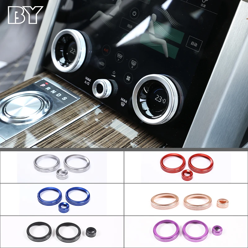 

For Range Rover Velar 2017-2023 For RR Evoque 2019-2022 Aluminum alloy Car Central Air Conditioning Volume knobs Ring Trim