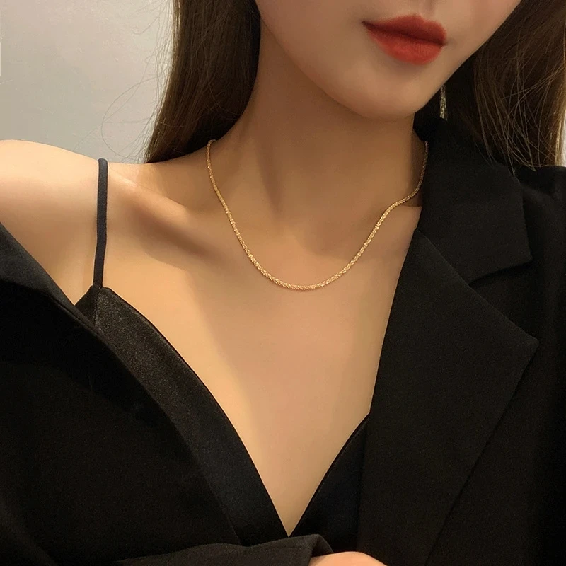 

Simple Necklace Female Cold Wind Creative Personality Trend Clavicle Chain Niche Pendant gold necklace for women boho