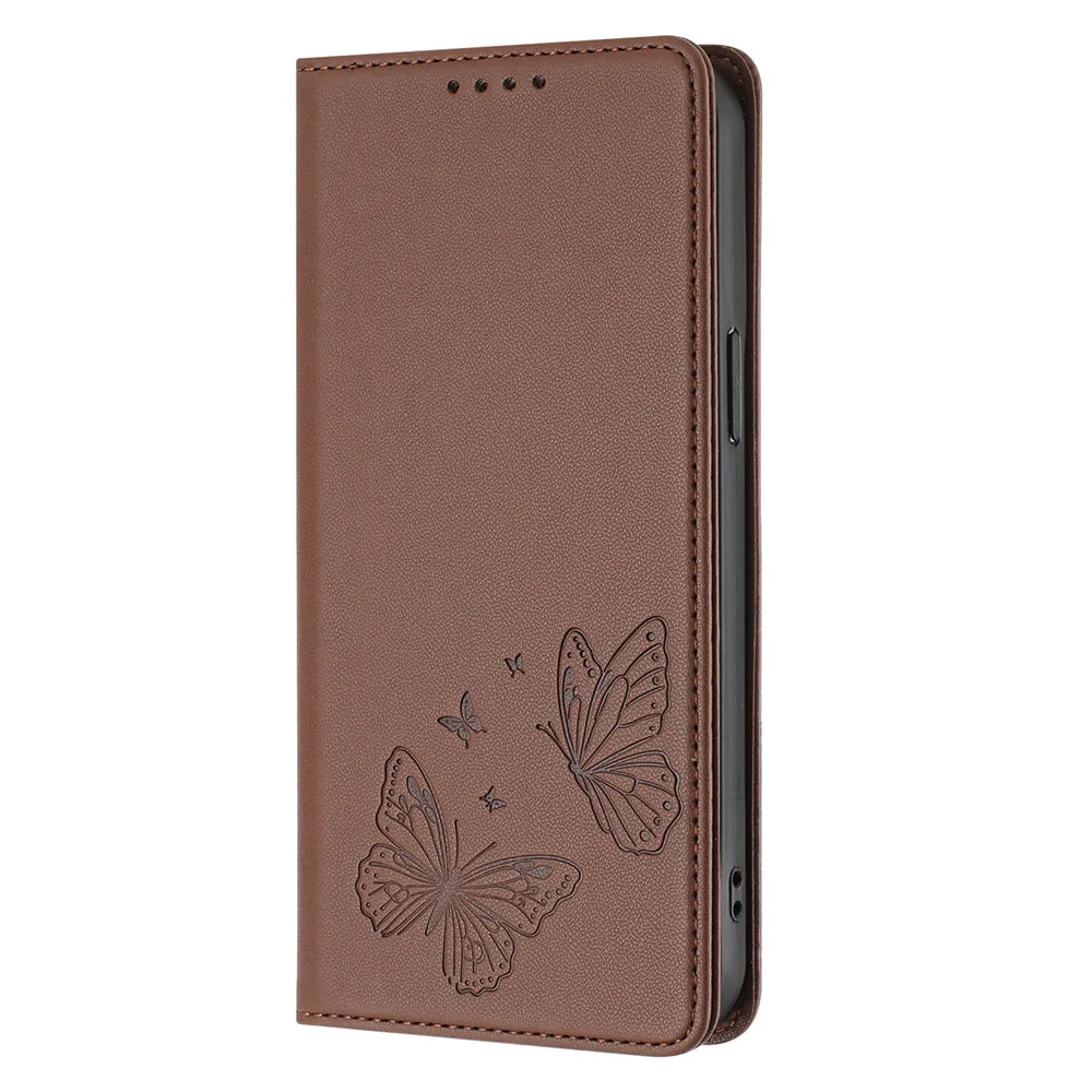 Magnetic Wallet Flip Leather Case with Butterfly Flower Design