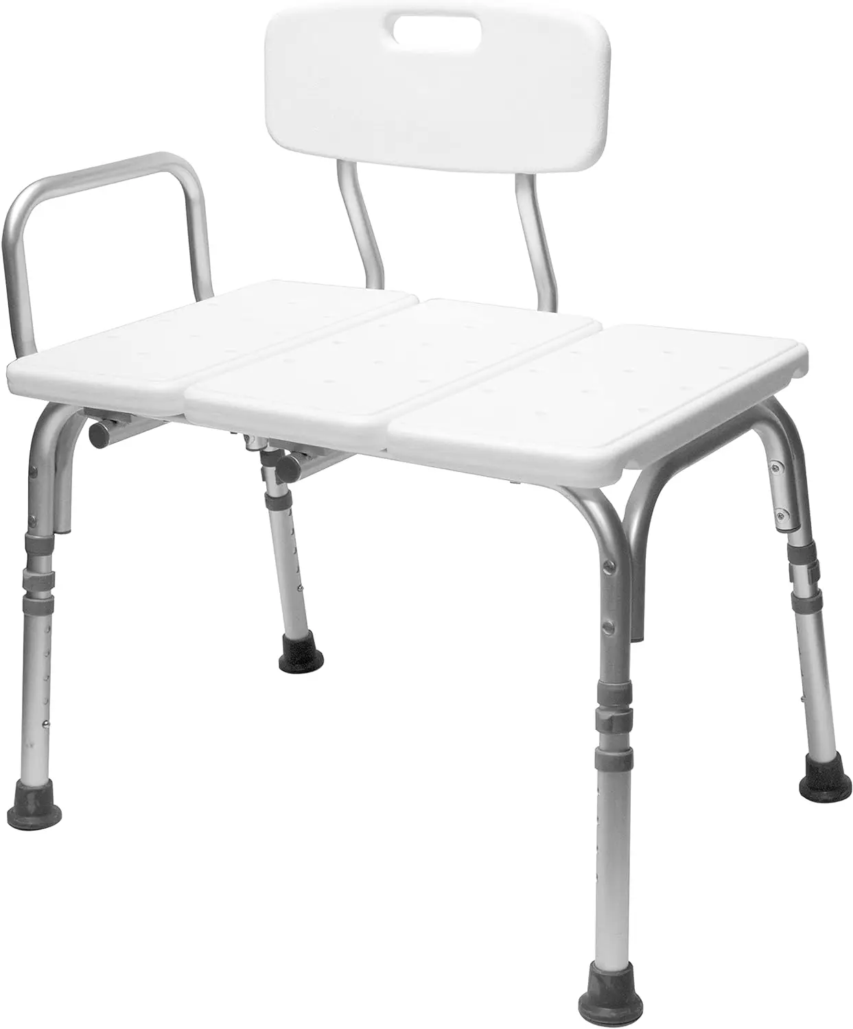 Bathtub Transfer Bench - Shower Bench and Bath Bench with Height Adjustable Legs - Convertible to Right or Left Hand Entry