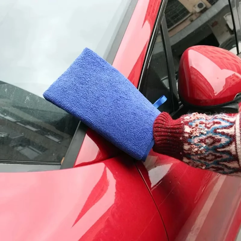 Car Wash Clay Gloves Fine Grade Magic Clay Mitt One Side Bar One Side Microfiber Car Detailing Tool before Polishing