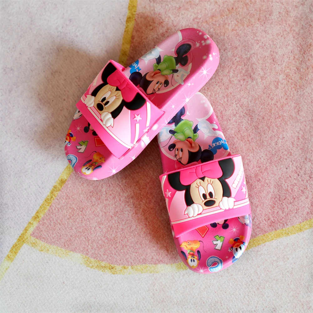 Children sandals New Summer Children Sandals Kids Cartoon Minnie Toddler Boys Girls Soft Sole Shoes Anti-Slip Slippers Wearable in all seasons