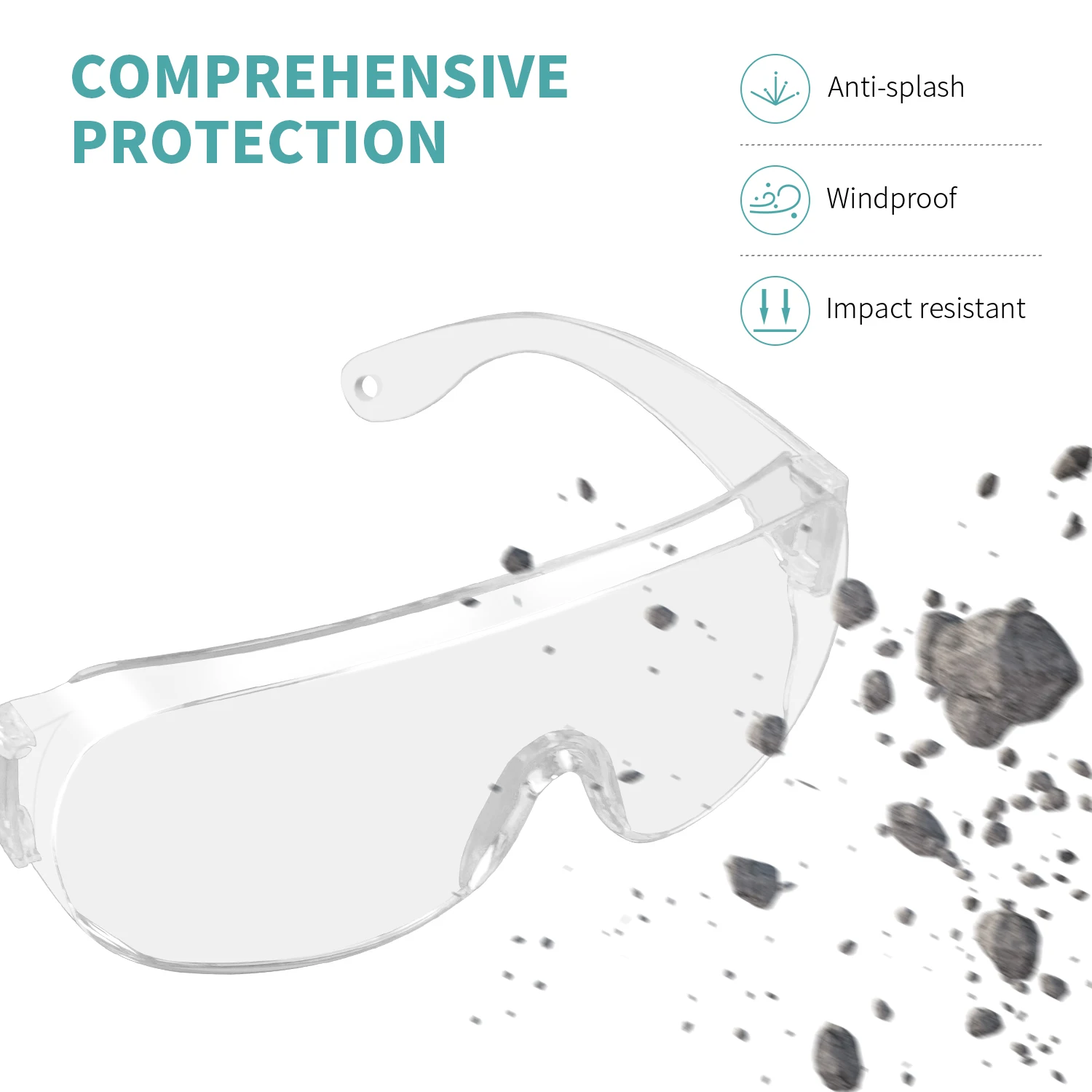 Lot de 4 Lunettes de Protection Anti-Buée CE EN166 - Sécurité Travail