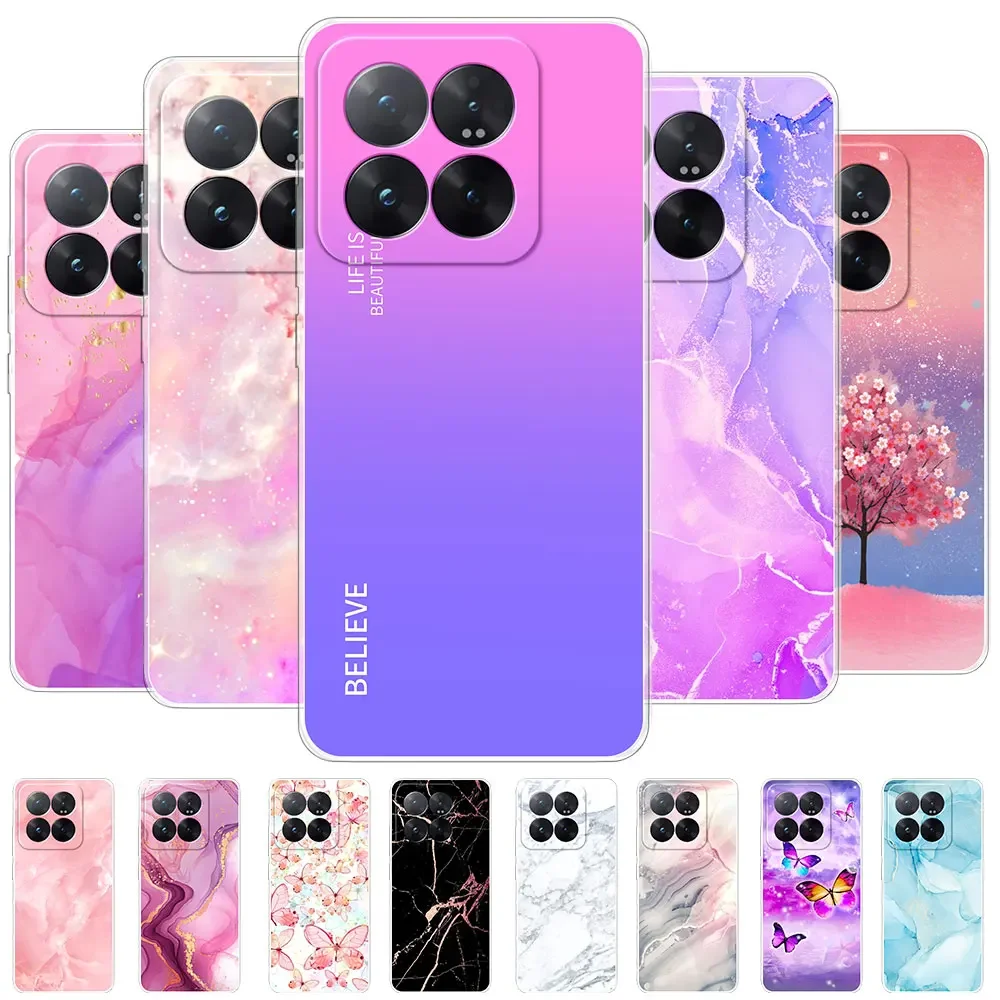 Per Xiaomi 14 Pro Case Clear Fashion Bumper Custodie Per Xiaomi 14 Cover Clear Silicone Soft Protect Coque Per Xiaomi 14 Pro Funda