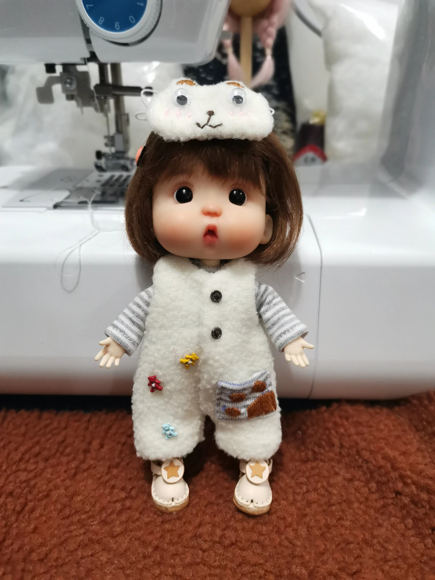 

Ob11 Bjd кукольная одежда белый медведь пижамный комплект