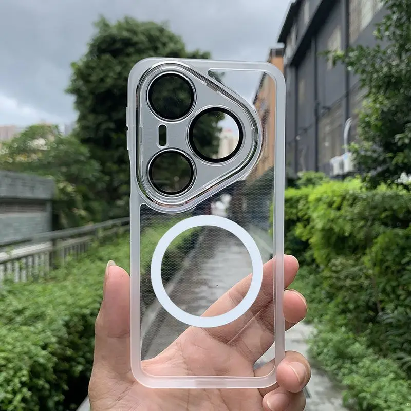 Luxury Soft Silicone Shockproof Bumper Case with Lens Protection and Magnetic Cover