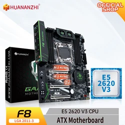 HUANANZHI X99 F8 LGA 2011-3 XEON X99 Motherboard with Intel E5 2620 V3 support DDR4 RECC NON-ECC memory combo kit set NVME