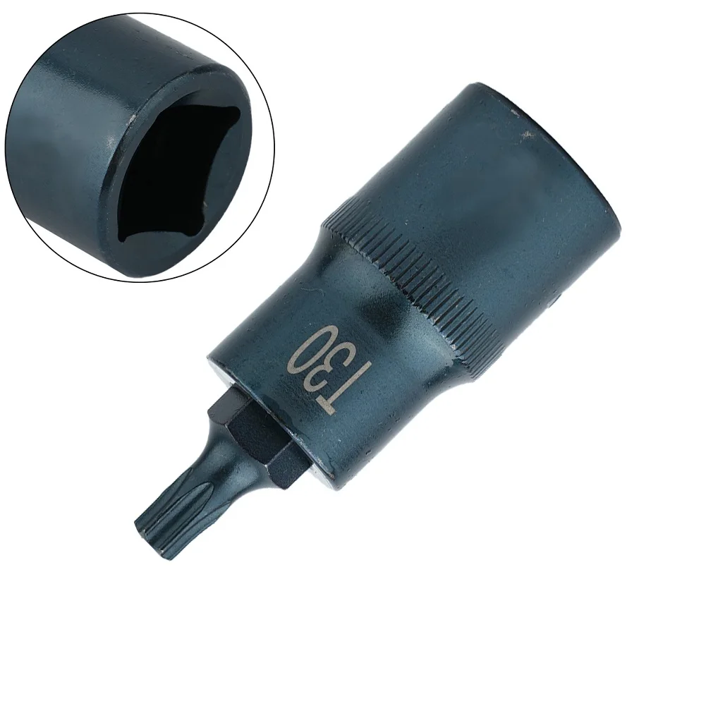 Torx-Schraubendreher Bit 1/2 Zoll Steckschlüssel-Bits-Adapter T30 T40 T45 T50 T55 T60 T70 Torx-Steckschlüssel-Adapter Handwerkzeug für Ratschenschlüssel – Detail 5