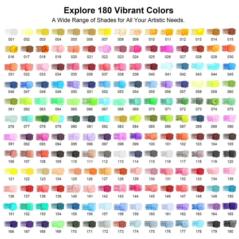 KALOUR Set di matite colorate da 180 colori, matite da disegno professionali solubili in acqua a base di olio e soddisfa varie esigenze di pittura per artisti - immagine 4