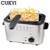 Household/Commercial Electric Frying Machine 1.5L Multifunctional Smokeless Deep fryers French Fries Maker Constant temperature 6