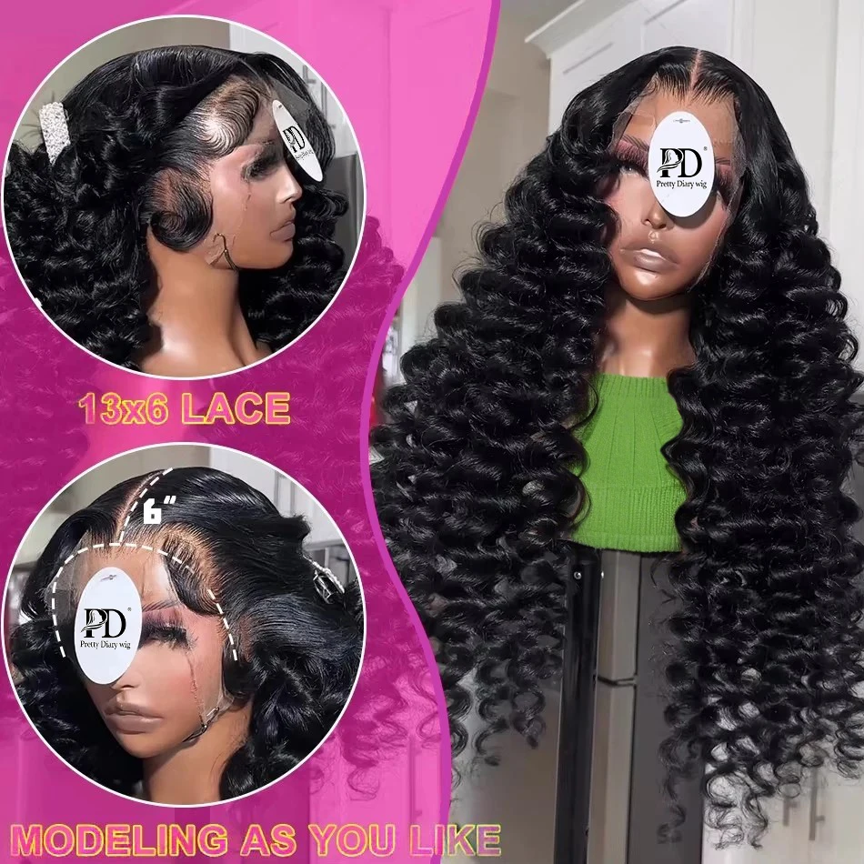 220 Density Loose Deep Wave 13x6 Lace Front Human Hair Wigs Brazilian 30 40 Inches Curly Water Wave HD 13x4 Lace Frontal Wig Se151cf67b8034f199eec5c947504a01dr