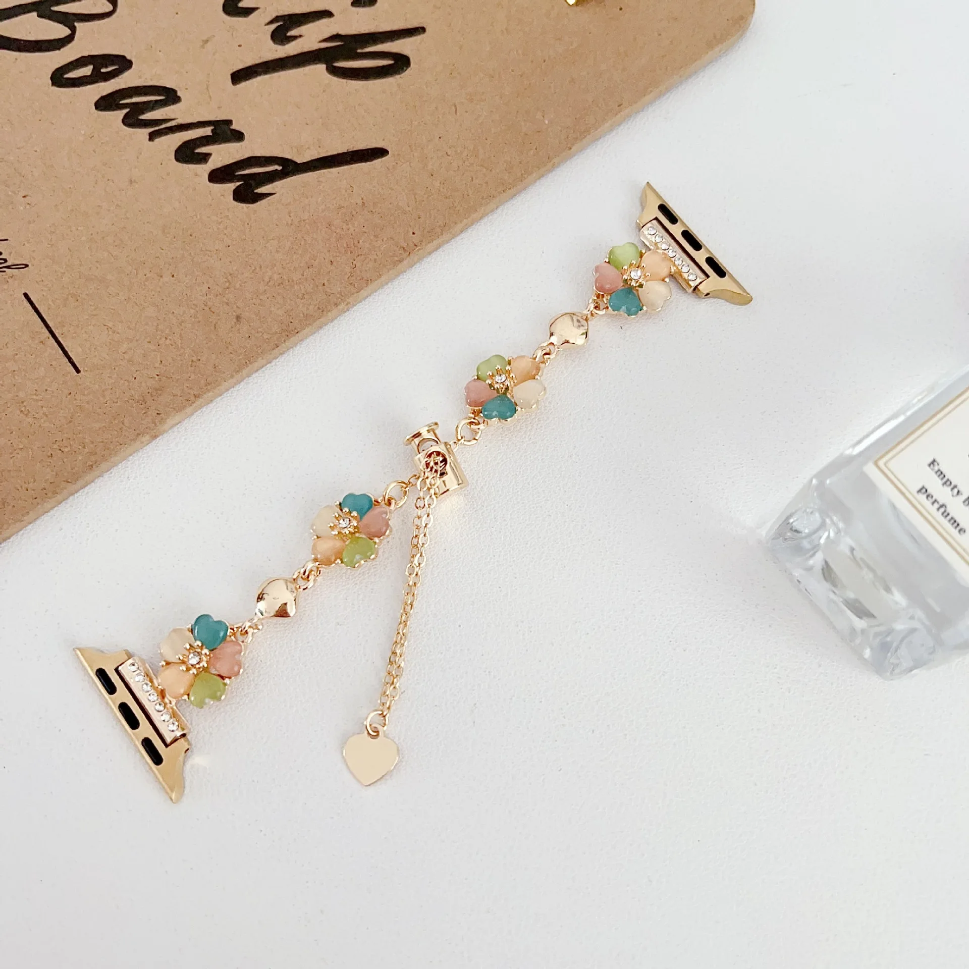 Elegant Floral Jewelry Bracelet Strap - Adjustable Dressy Band