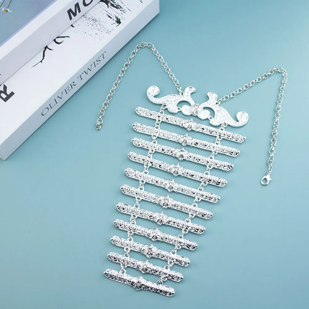 Poyasa Kaukasus Brustpanzer Brustschmuck für Frauen Retro Gold Silberfarben Türkischer Körperschmuck Handgenähte Kleidung Accessoires – Detail 10