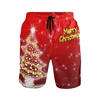 3D Christmas Tree Xmas Reindeer Printed Snowflake Santa Claus Short Pants y2k Board Shorts Summer Swimsuit Cool Surf Swim Trunks 5