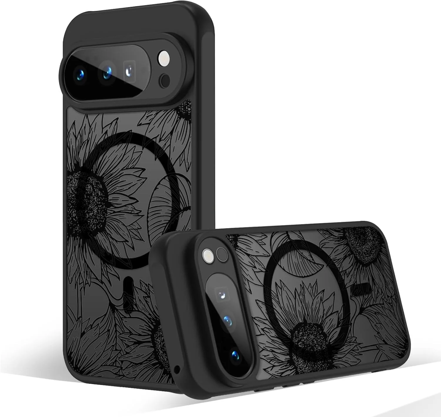Retro Flower Matte Magsafe Magnetic Wireless Charging Case