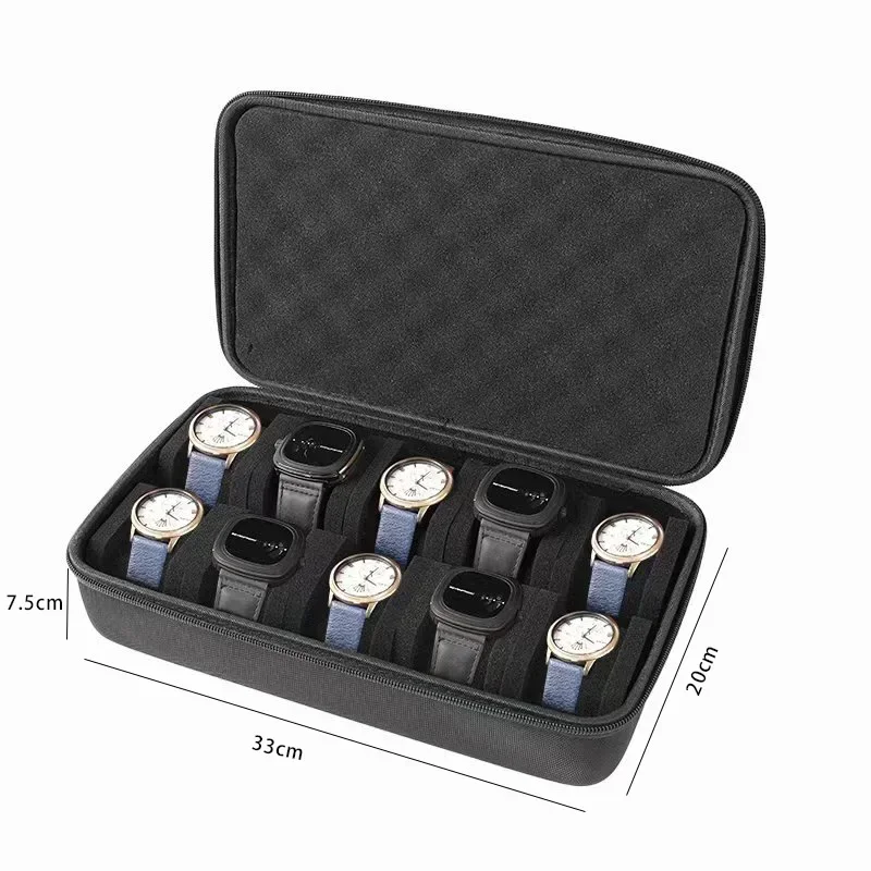 Luxury Black Watch Travel Roll Case - Shockproof Storage & Display Organizer