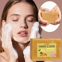 YUITIKUE savon au curcuma et au citron nettoyant au citron éclaircit la peau terne minimise les Pores améliore le teint de la peau savon exfoliant 1