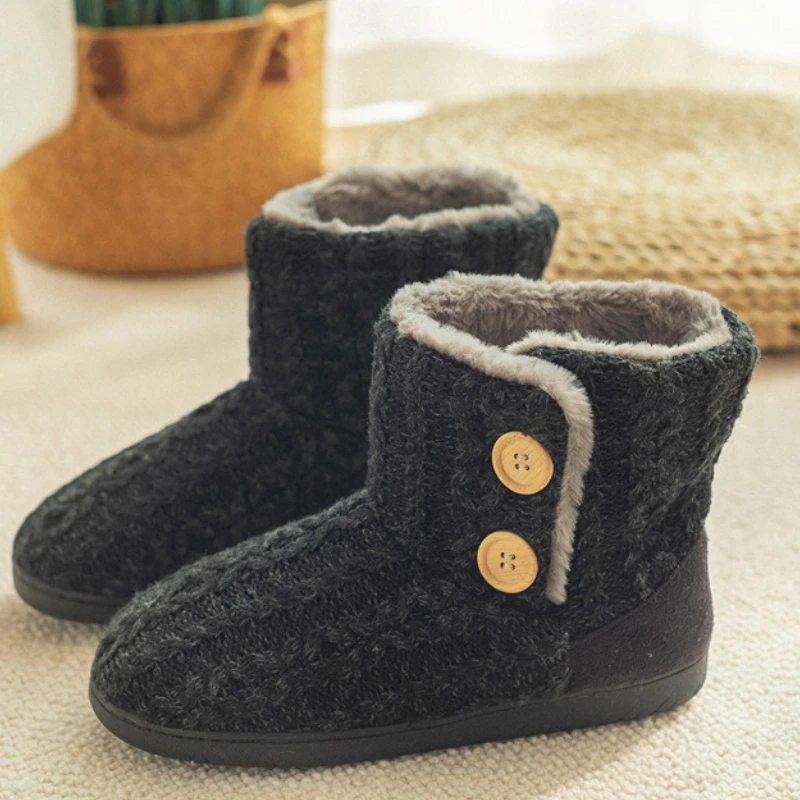 Warm Winter Booties for Women Men Slipper Booties Plush Indoor Outdoor 3