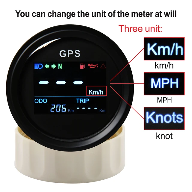 LCD Digital GPS-Tachometer Tacho Kilometerzähler für ATV UTV Motorrad Yacht  Boot
