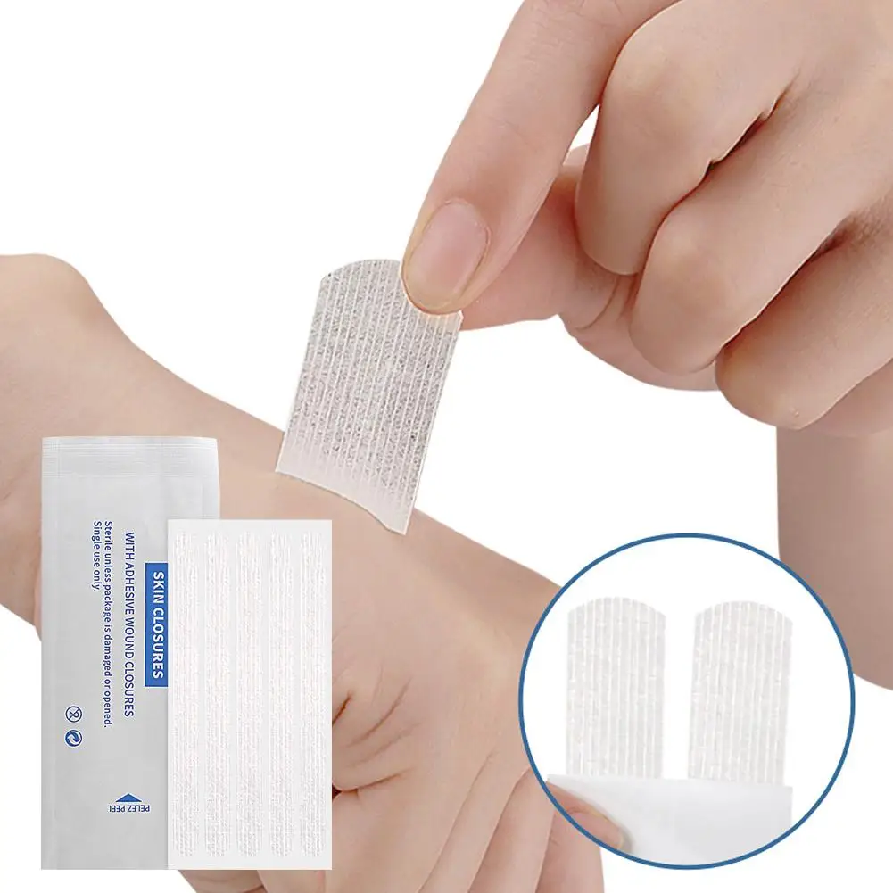 Wound Closure Tape Adhesive Sterile Medical Bandage Surgical Repair Strip Skin 100mm Tape Aid Breathable First J8V1