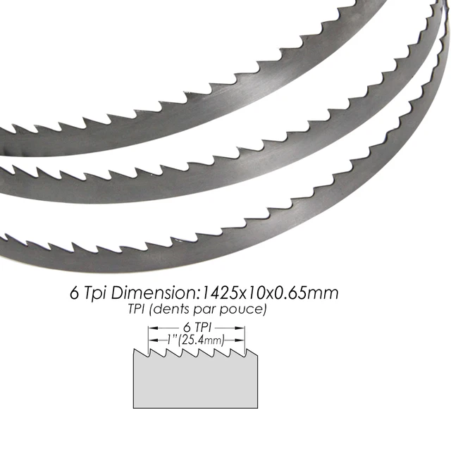 Lame de scie à ruban carbone 1425 x 6 x 0.65 mm - Denture 6 TPI - La  forezienne