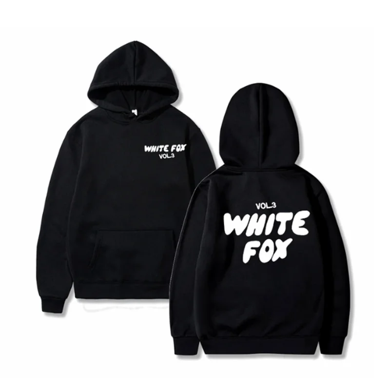 

Толстовка с капюшоном для мужчин и женщин White Fox, свободная облегающая толстовка с надписью