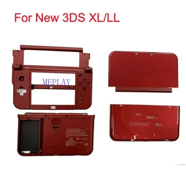 Rosso per il nuovo 3DS LL/XL Faceplate alloggiamento centrale cerniera parte inferiore centrale Shell Case sostituzione della Console di gioco