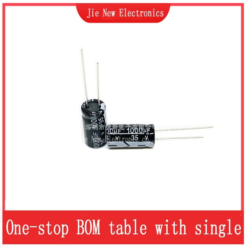 

10PCS 35V1000UF 10*20mm 1000UF 35V 10*20 Aluminum electrolytic capacitor