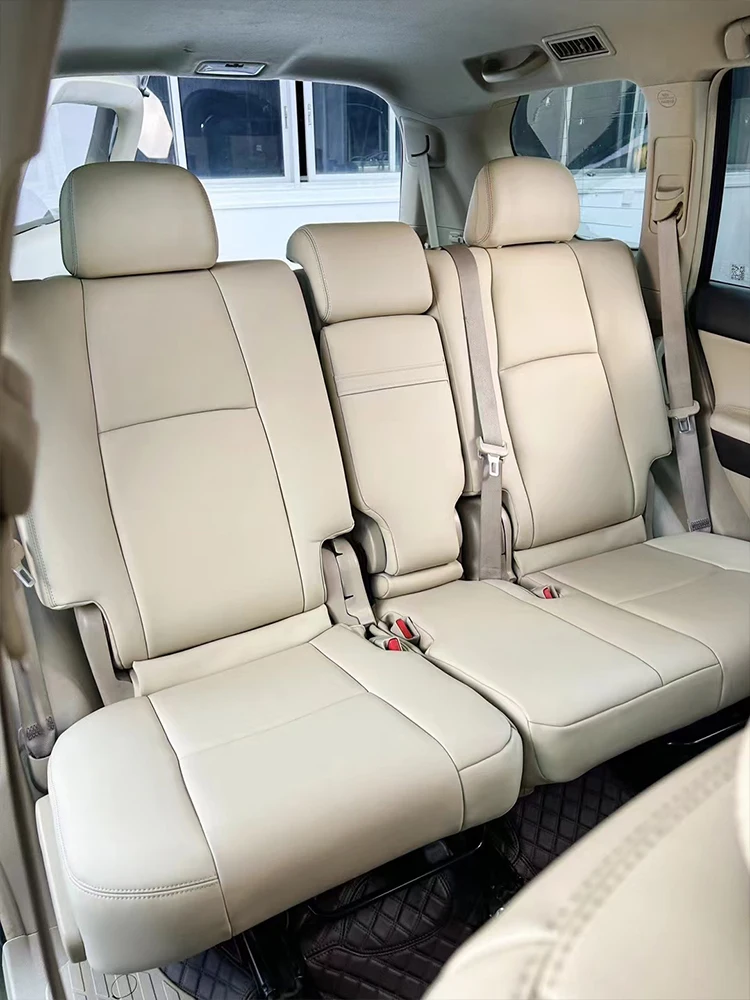 랜드크루저 프라도 LC250 LC150 6-7-8인승 맞춤형 가죽 자동차 시트 커버 3열