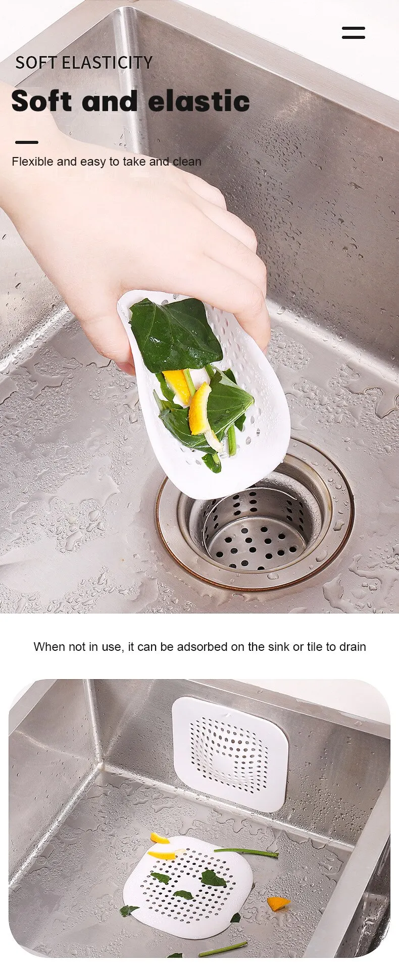 Filtre d'évier de salle de bain facile à installer, conception anti-obstruction