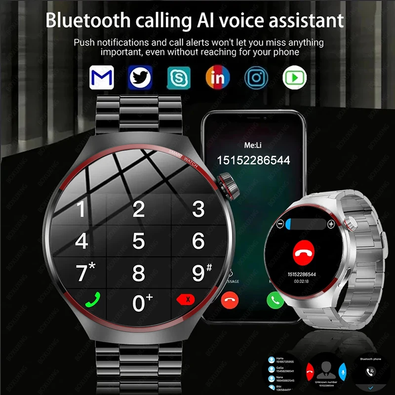 GT4 Pro GPS 스마트 워치 남녀공용, AMOLED HD 스크린, 블루투스 통화, NFC IP68 방수 시계, 심박수 스마트 워치, 2024 신제품