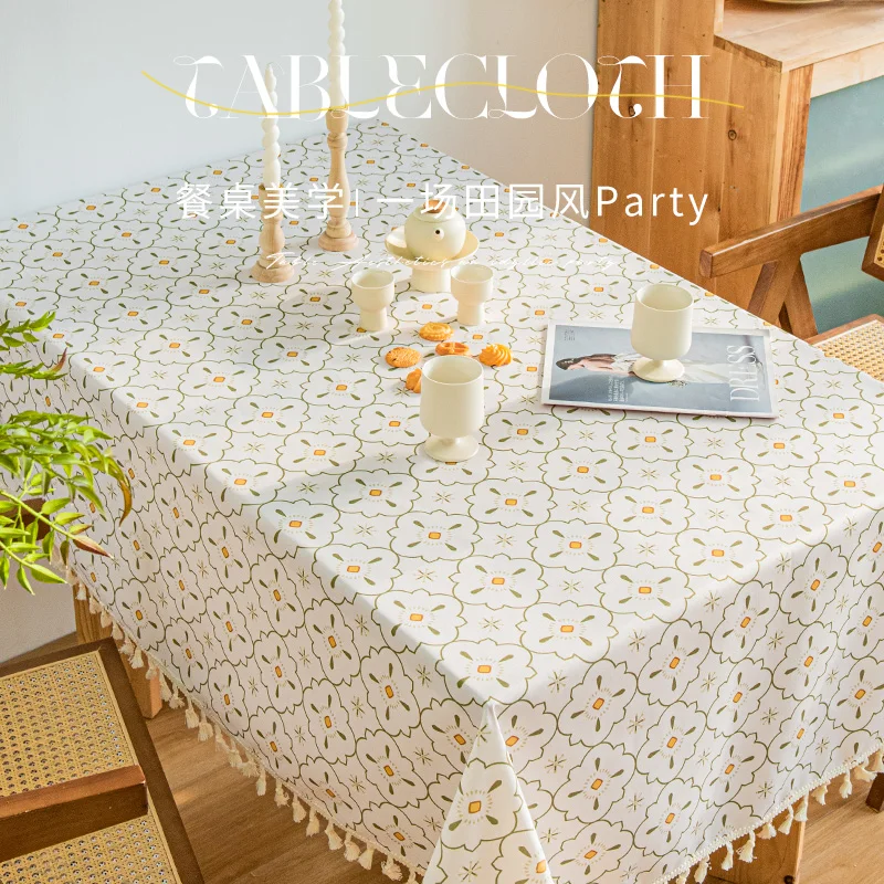 

Chinese style dining table tablecloth, wash free, oil resistant, waterproof rectangular tea table tablecloth