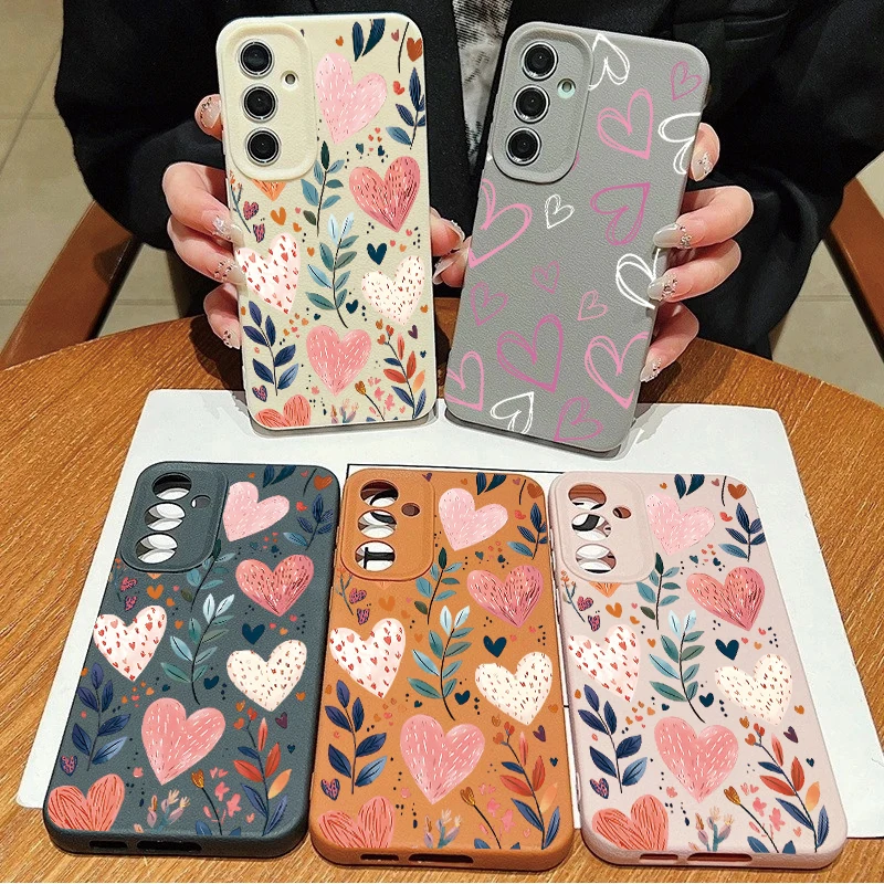 Chic Love Heart Candy Leather Texture Phone Case