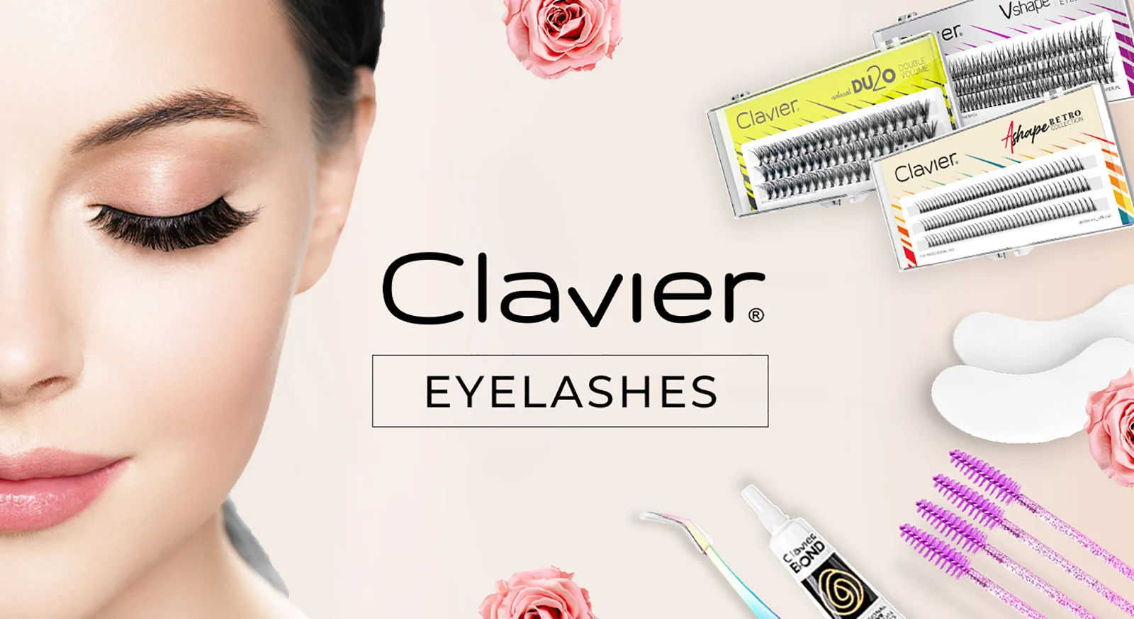 Description Picture 2 of itemClavier DU2O 10 Boxes Per Set Eyelashes 20D Cluster Lashes Natural  Extensions False Eyelashes Double The Volume