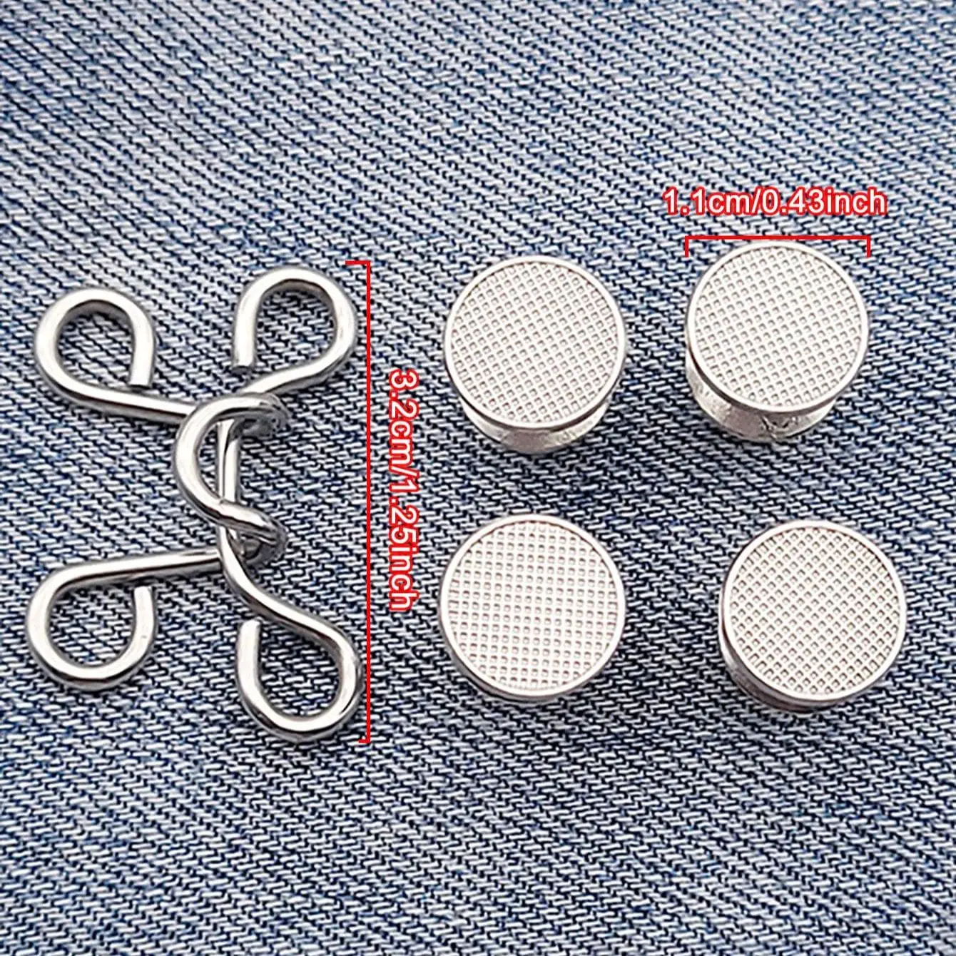 2pcs-Sets Metal Jeans Waist Buckle Adjustable Nail-free Snaps Fastener Button Detachable Waist Tightener Household