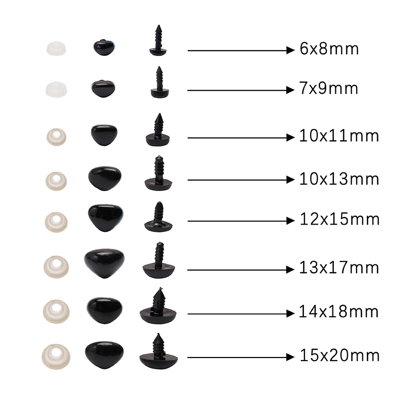 아크릴 타원형 삼각형 스레드 동물 눈 개 코, DIY 인형 장난감, 귀여운 곰 버튼 장난감, DIY 인형 액세서리, 10-50 세트