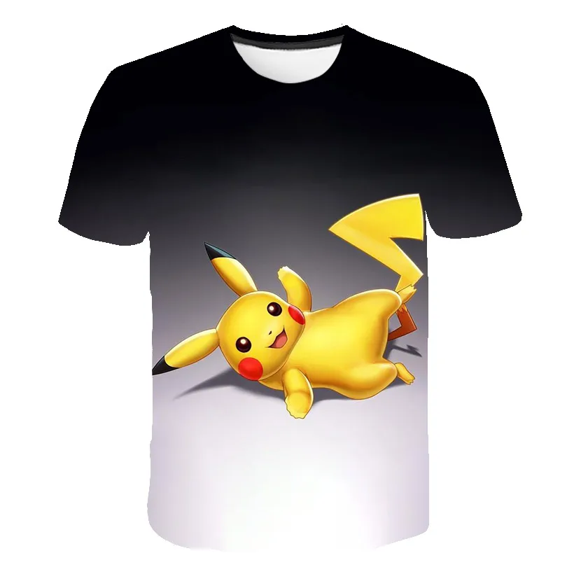 New kid's Summer Short Sleeve Anime pokemon 3D Printing boys girls T-shirt Harajuku Fashion Streetwear Size 4-14T hot sell children's t shirt with animals	